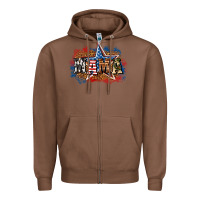 Chestnut Patriotic Mama Zipper Hoodie - BundleAndBundleShop
