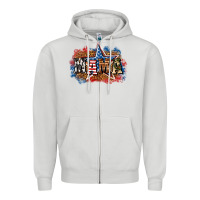 Dove Grey Patriotic Mama Zipper Hoodie - BundleAndBundleShop