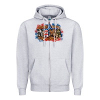Heather Grey Patriotic Mama Zipper Hoodie - BundleAndBundleShop