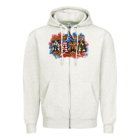 Oatmeal Heather Patriotic Mama Zipper Hoodie - BundleAndBundleShop
