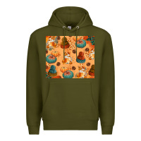 Army Green Fall Pumpkins Autumn Coffee Premium Hoodie - texasbilliewilder