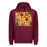 Burgundy Fall Pumpkins Autumn Coffee Premium Hoodie - texasbilliewilder