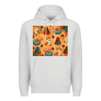 Dove Grey Fall Pumpkins Autumn Coffee Premium Hoodie - texasbilliewilder