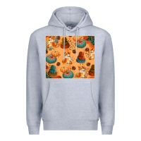 Heather Grey Fall Pumpkins Autumn Coffee Premium Hoodie - texasbilliewilder