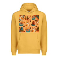 Mustard Fall Pumpkins Autumn Coffee Premium Hoodie - texasbilliewilder