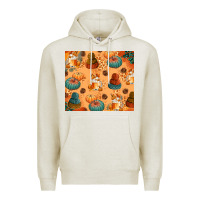 Oatmeal Heather Fall Pumpkins Autumn Coffee Premium Hoodie - texasbilliewilder