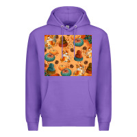 Purple Fall Pumpkins Autumn Coffee Premium Hoodie - texasbilliewilder