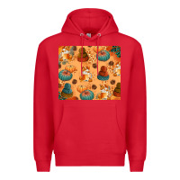 Red Fall Pumpkins Autumn Coffee Premium Hoodie - texasbilliewilder