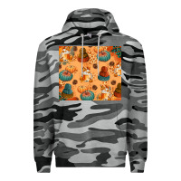 Slate Camo Fall Pumpkins Autumn Coffee Premium Hoodie - texasbilliewilder