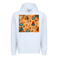 White Fall Pumpkins Autumn Coffee Premium Hoodie - texasbilliewilder
