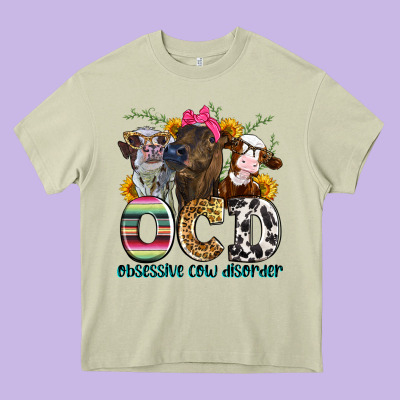 Ocd Obsessive Cow Disorder Heavy Core Tee Designed By Zillion Design Studio