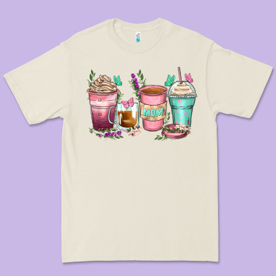 Mom Coffee Cups Premium Tee Designed By Zillion Design Studio