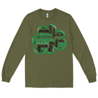 Army Green st patricks day shamrock typography Long Sleeve Tee - MaliasSmallBusiness
