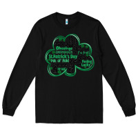 Black st patricks day shamrock typography Long Sleeve Tee - MaliasSmallBusiness