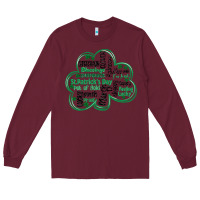 Burgundy st patricks day shamrock typography Long Sleeve Tee - MaliasSmallBusiness