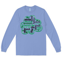 Colony Blue st patricks day shamrock typography Long Sleeve Tee - MaliasSmallBusiness