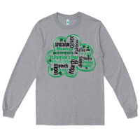 Heather Grey st patricks day shamrock typography Long Sleeve Tee - MaliasSmallBusiness
