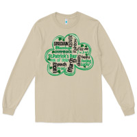 Mushroom st patricks day shamrock typography Long Sleeve Tee - MaliasSmallBusiness