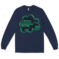 Navy st patricks day shamrock typography Long Sleeve Tee - MaliasSmallBusiness