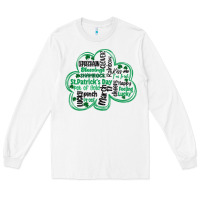 White st patricks day shamrock typography Long Sleeve Tee - MaliasSmallBusiness