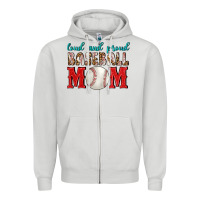 Dove Grey Loud And Proud Baseball Mom Zipper Hoodie - BundleAndBundleShop