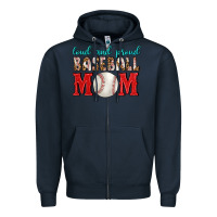 Navy Loud And Proud Baseball Mom Zipper Hoodie - BundleAndBundleShop