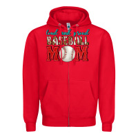 Red Loud And Proud Baseball Mom Zipper Hoodie - BundleAndBundleShop