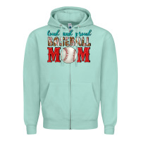 Seafoam Loud And Proud Baseball Mom Zipper Hoodie - BundleAndBundleShop