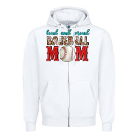 White Loud And Proud Baseball Mom Zipper Hoodie - BundleAndBundleShop