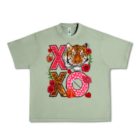 Oil Green xoxo with tiger Urban Heavy Tee - NancyCooperArtShop
