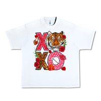 White xoxo with tiger Urban Heavy Tee - NancyCooperArtShop