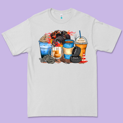 Monster Truck Coffee Cups Premium Tee Designed By Zillion Design Studio
