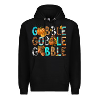 Black Gobble Gobble Gobble with Turkey Premium Hoodie - texasbilliewilder