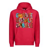 Cardinal Gobble Gobble Gobble with Turkey Premium Hoodie - texasbilliewilder