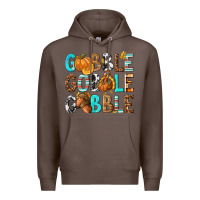 Coffee Gobble Gobble Gobble with Turkey Premium Hoodie - texasbilliewilder