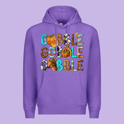 Gobble Gobble Gobble With Turkey Premium Hoodie Designed By Texasbilliewilder