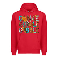 Red Gobble Gobble Gobble with Turkey Premium Hoodie - texasbilliewilder