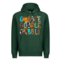 Sports Green Gobble Gobble Gobble with Turkey Premium Hoodie - texasbilliewilder