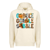 Tofu Gobble Gobble Gobble with Turkey Premium Hoodie - texasbilliewilder