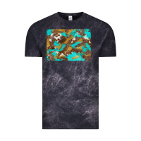 Cloud Black western turquoise leopard and cowhide background Vintage Tee - Artiststas