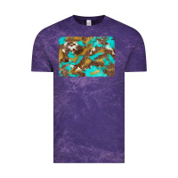 Cloud Purple western turquoise leopard and cowhide background Vintage Tee - Artiststas