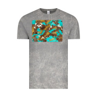 Cloud Rock western turquoise leopard and cowhide background Vintage Tee - Artiststas