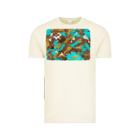 Vintage Arctic western turquoise leopard and cowhide background Vintage Tee - Artiststas