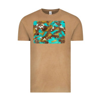 Vintage Camel western turquoise leopard and cowhide background Vintage Tee - Artiststas