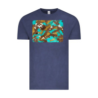 Vintage Denim western turquoise leopard and cowhide background Vintage Tee - Artiststas