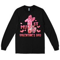 Black my first valentines day Long Sleeve Tee - MaliasSmallBusiness