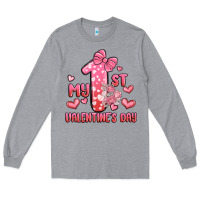 Heather Grey my first valentines day Long Sleeve Tee - MaliasSmallBusiness