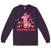 Plum my first valentines day Long Sleeve Tee - MaliasSmallBusiness