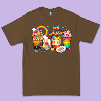 Pride Coffee Cups Premium Tee Designed By Zillion Design Studio