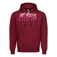 Burgundy Western Mama Zipper Hoodie - BundleAndBundleShop